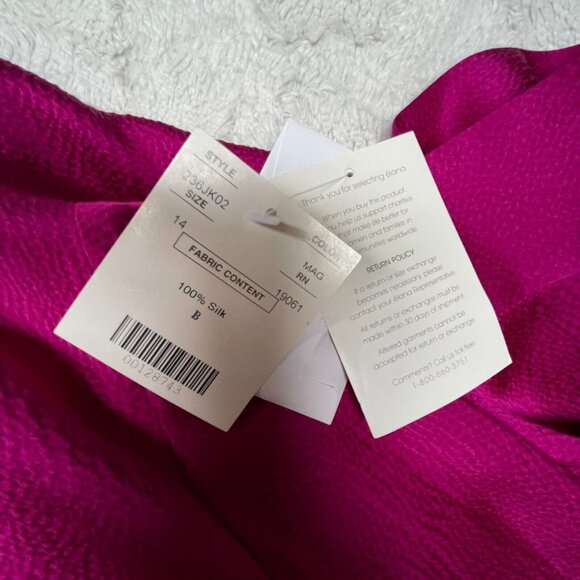 Elana by Tanner Women's Textured Silk Blazer Size 14 Mandarin Collar Pink New - Picture 5 of 9